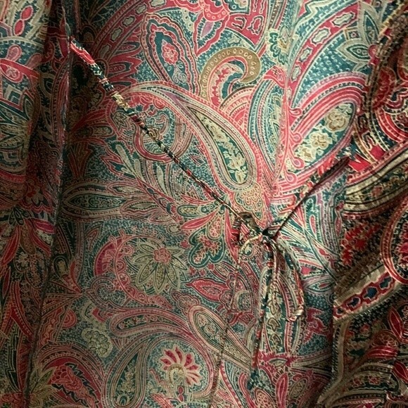 Vintage Victoria’s Secret paisley print robe red green gold OS - Picture 6 of 12
